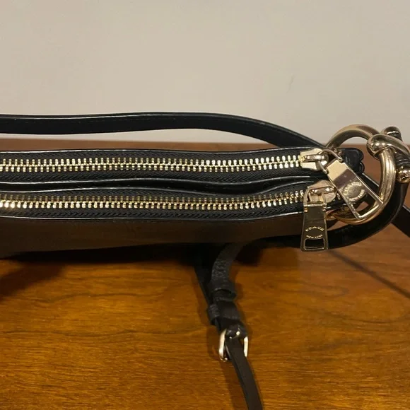 Coach Black Leather Crossbody with Gold-Tone Accents - Picture 7 of 10